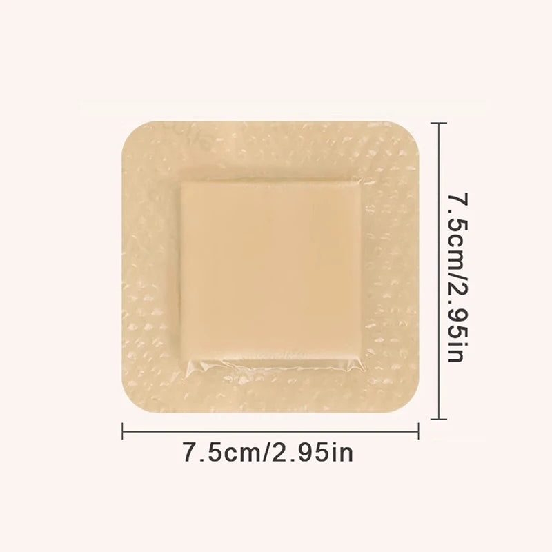 Silicone Foam Adhesive Wound Dressing – Sterile Healing Pad Foam Wound Dressing Zpaxo 75x75cm