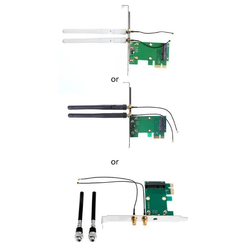 652F Mini Pcie to PCI-E 1X Wifi Wireless Adapter Support Mini Pcie Zpaxo Black CN