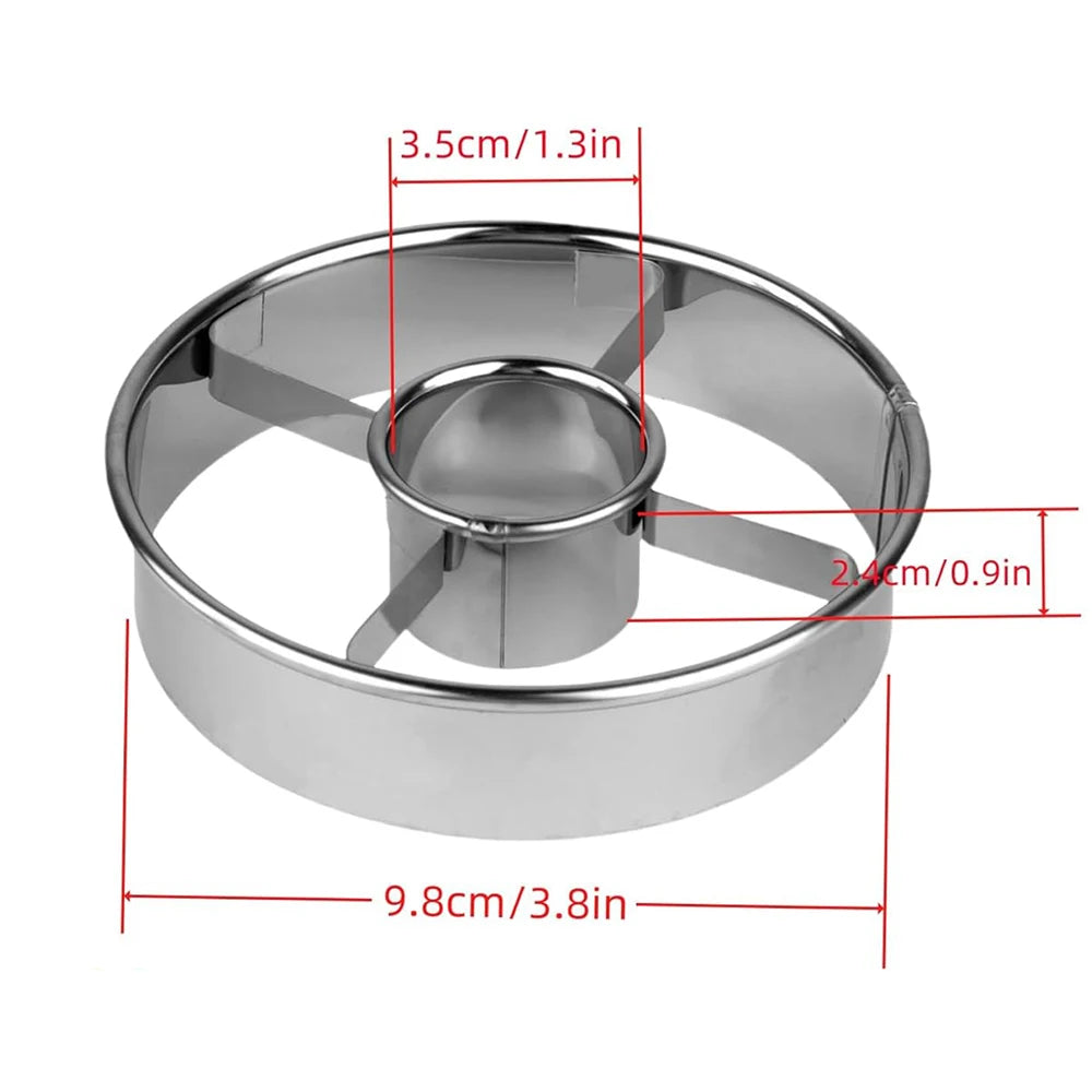 Stainless Steel Donut Cutter Mold Doughnut Making Cutters Bagels Cookies Biscuits Baking Tools Zpaxo Silver
