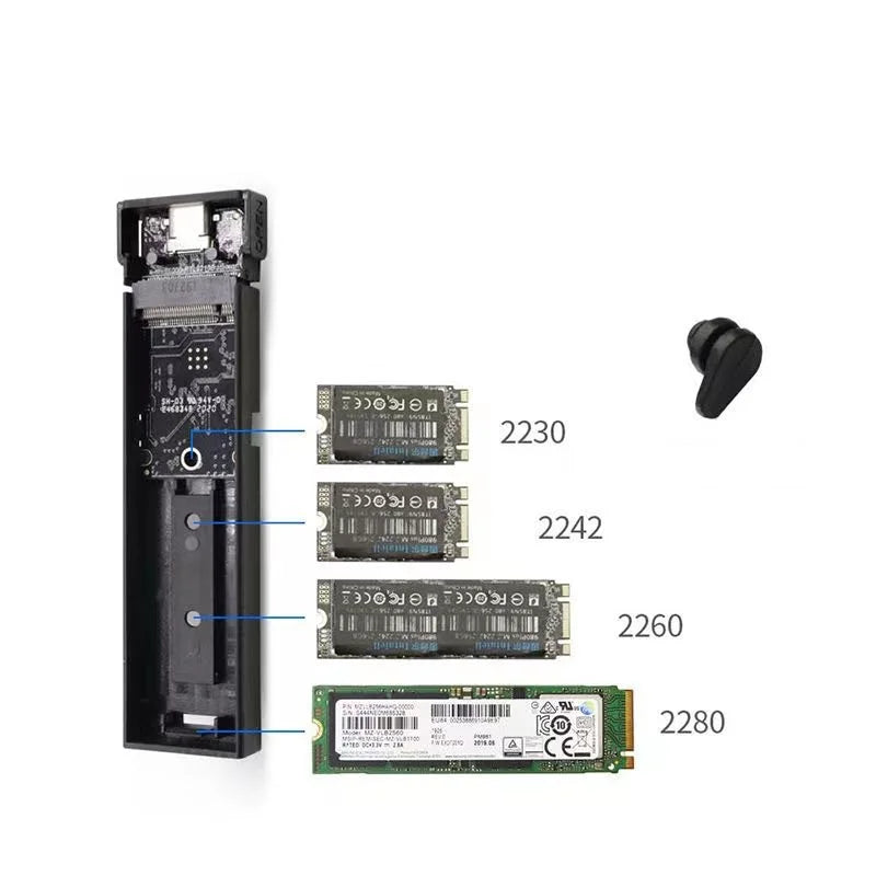 M2 SSD Case NVME Enclosure M.2 to USB 3.1 SSD Adapter w/OTG for NVME PCIE NGFF SATA M/B Key 2230/2242/2260/2280 Dual Protocol Zpaxo