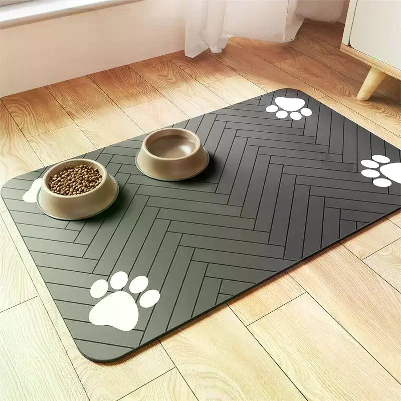 Pet Feeding Mat-Absorbent Pet Placemat For Food And Water Bowl With Waterproof Rubber Backing Quick Dry Water Mat For Dog Cat Zpaxo