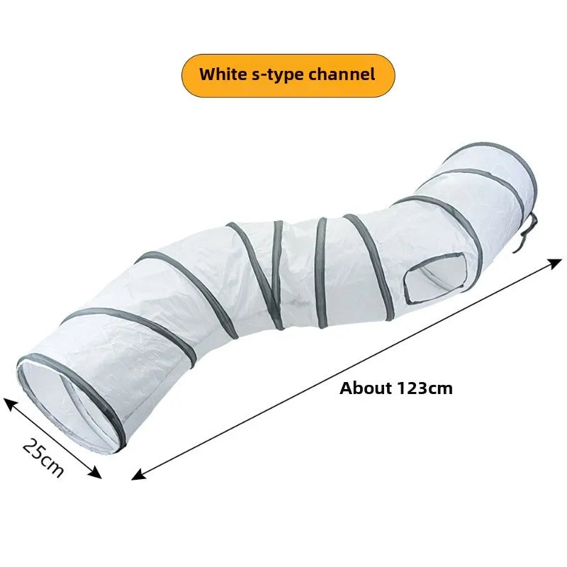 White Cat Passage Cat Tunnel Runway Cat Drilling Through The Ground Chinchilla Passage Pet Cat Toy Supplies Promote Relationship Zpaxo S channel