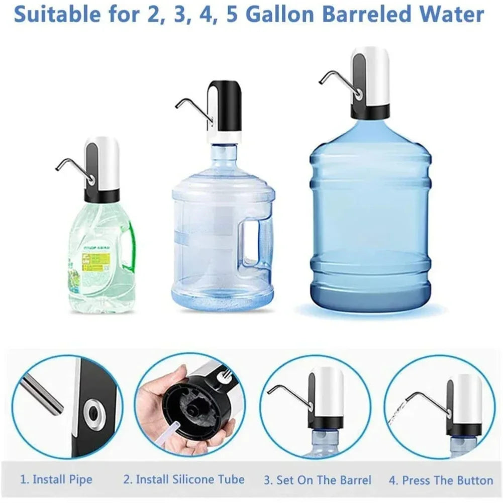 Water Dispenser Pump Portable Electric Water Dispenser Pump for 5 Gallon Bottles USB Rechargeable Water Bucket Tool Carboy Bar Zpaxo