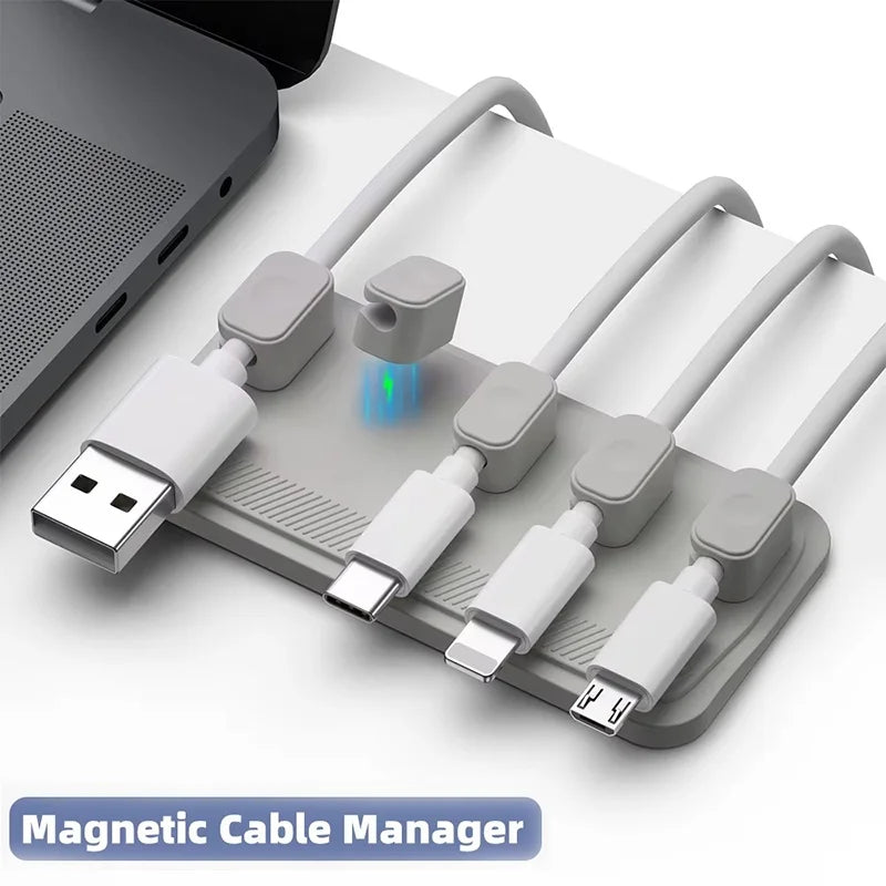 Magnetic Cable Management Holder Clips Desk Multipurpose Cord Keeper Zpaxo