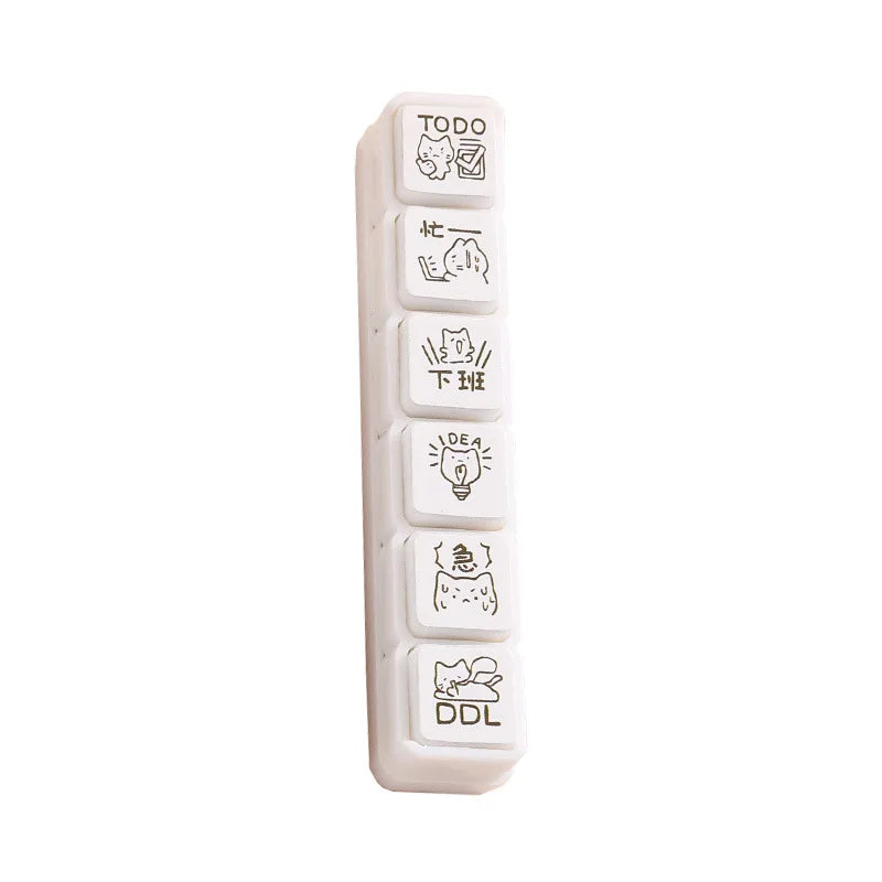 Cute Cat Emoji Stamp Daily Life Work Good Mood Series Cartoon Mini