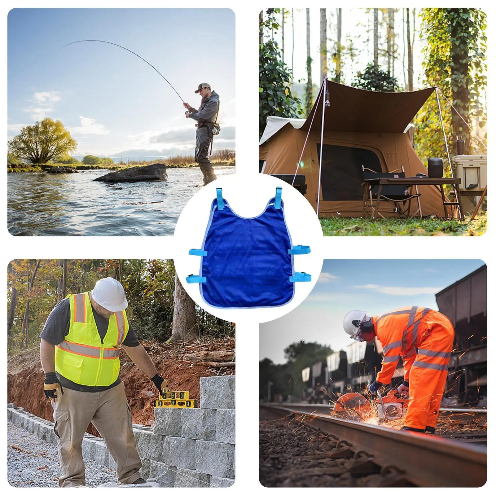 Cooling Vest 12 24 Ice Packs Summer Jacket Heatstroke Prevention