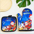 2 Insulated Kitchen Gloves Heat-resistant Microwave Thickened Grid