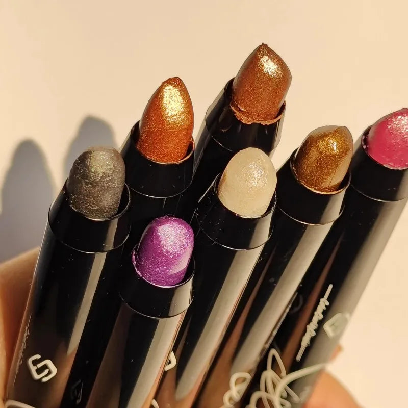 Glittering Eyeshadow Sticks Glitter Pearl Finish Grey Pink Easy Apply