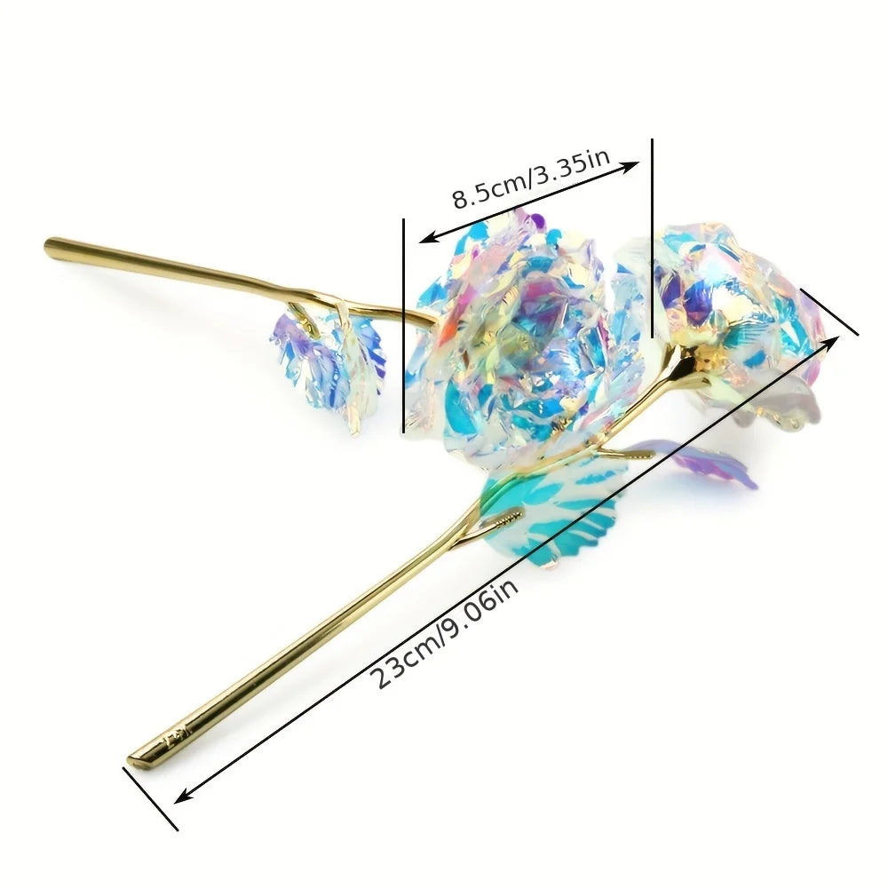Artificial Flower Foil Rose Simulation DIY Golden Plated Love Party