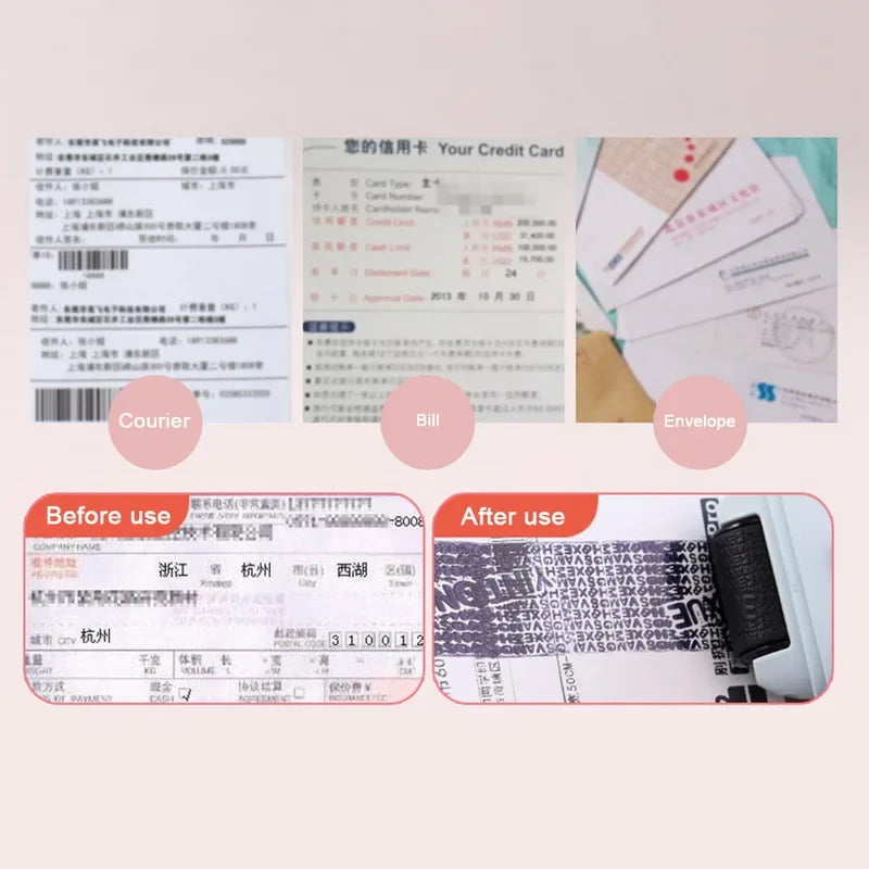 Theft Protection Roller Stamp for Privacy Confidential Data Guard Your Security Stamp Roller Privacy Seal Roller Theft Protect Zpaxo