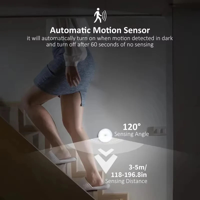 LED Motion Sensor Night Light USB Rechargeable 3-Pack