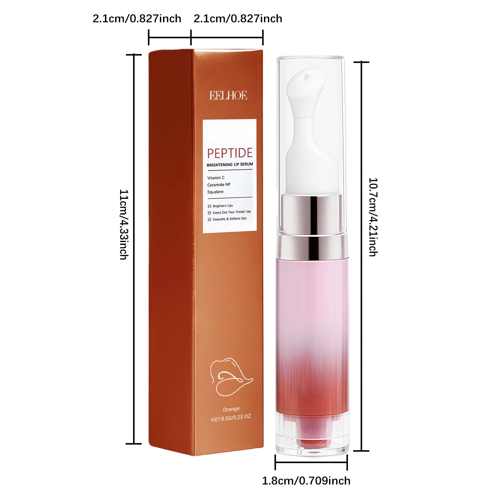 EELHOE Hydrating Lip Serum – Brightening & Plumping Lip Balm Lip Serum Treatment Zpaxo Orange