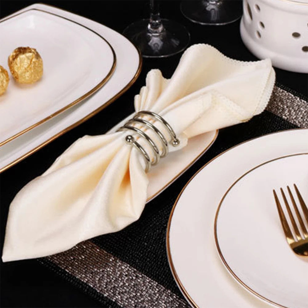 Napkin Ring Gold Silver Metal Round Napkin Buckle Napkin Holder for Wedding Dinner Party Table Decoration Zpaxo