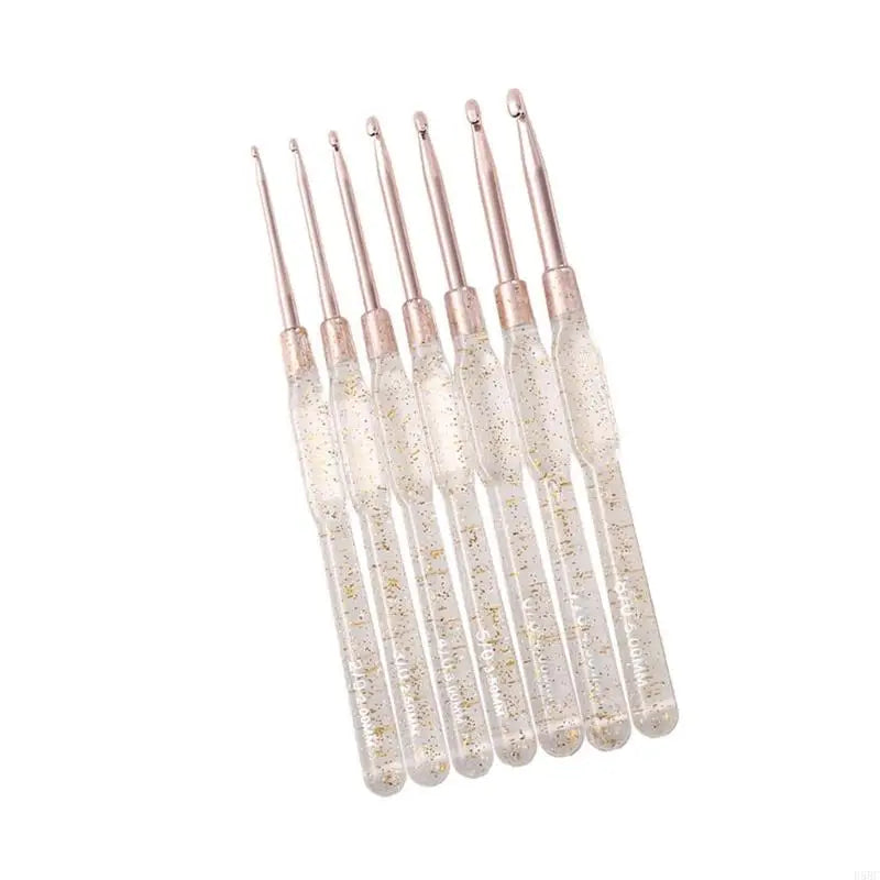 Knitting Tool Crochet Hook Pink Rubber Handle Multiple Gauges Storage