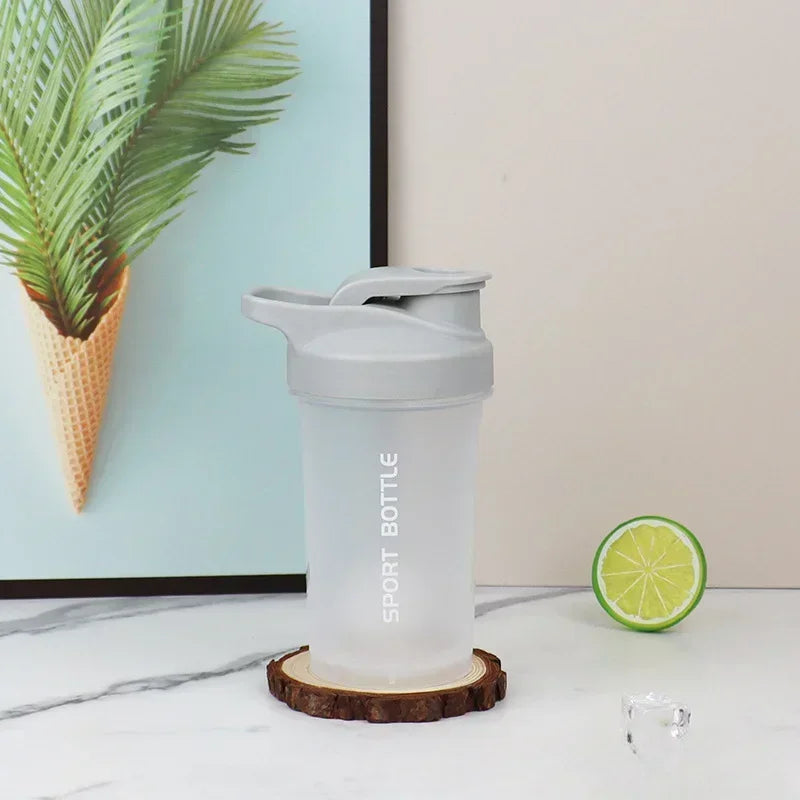 300ml Portable Outdoor Protein Powder Shaker Bottle Leak Proof Water Bottle for Gym Fitness Training Sport Mixing Cup with Scale Zpaxo grey