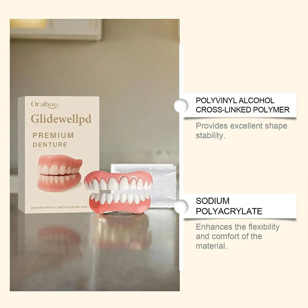 Silicone Denture Set – Reusable Realistic Fake Teeth Upper & Lower Silicone Denture Set Zpaxo