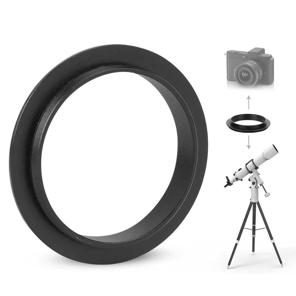 Astronomical Telescope Adapter  M48mm‑ M54mm Adapter  Aluminium Alloy Black Astronomical Telescope Accessory