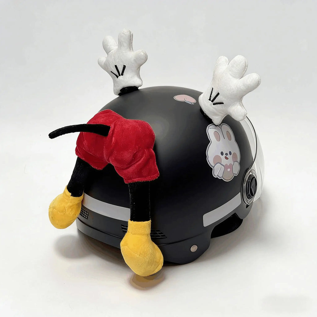 Cute Mouse Plush Helmet Decoration – Funny 3D Doll Accessory