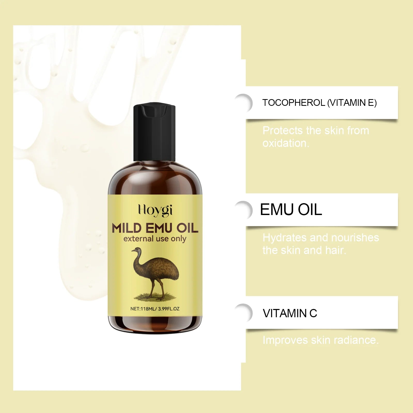 Moisturizing Anti-wrinkle Emu Oil Anti-aging Smoothing Fine Lines Intense Moisturizing For Skin And Hair Anti-dryness Firming Zpaxo