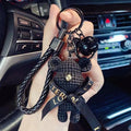 Cute Resin Keychain Charm Bow Bear Pendant Women Bag Car Keyring Zpaxo Black