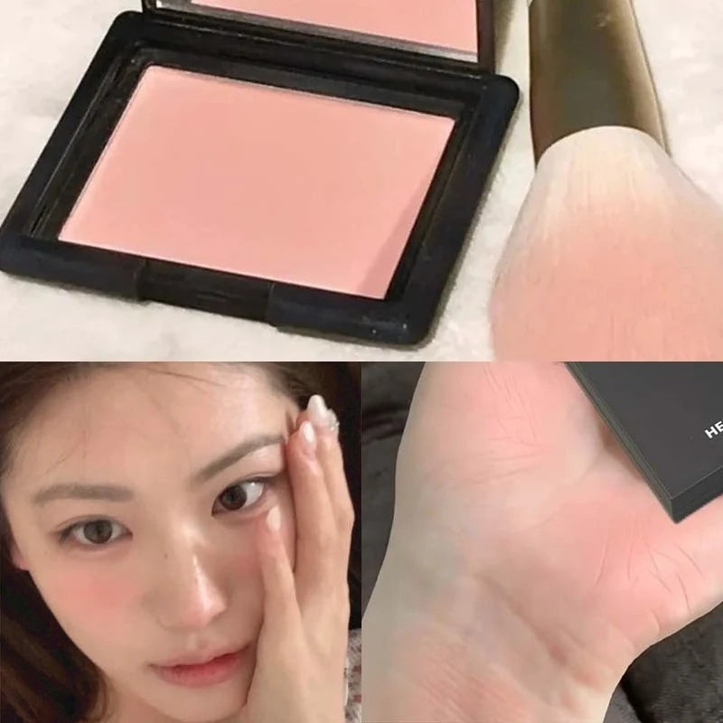 Monochrome Matte Blusher Palette Silky Touch Cheek Nude Peach Natural Makeup Lasting Low Saturation Powder Blusher Facial Rouge Zpaxo