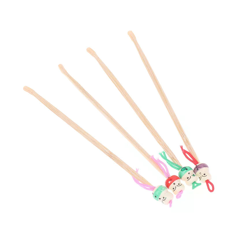 10 Bamboo Ear Cleaning Spoon Cartoon Head Earwax Removal Skid Zpaxo