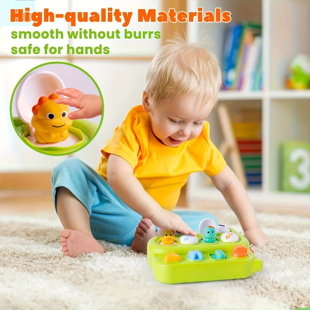 Green Dinosaur Peekaboo Puzzle Box Interactive Educational Toy