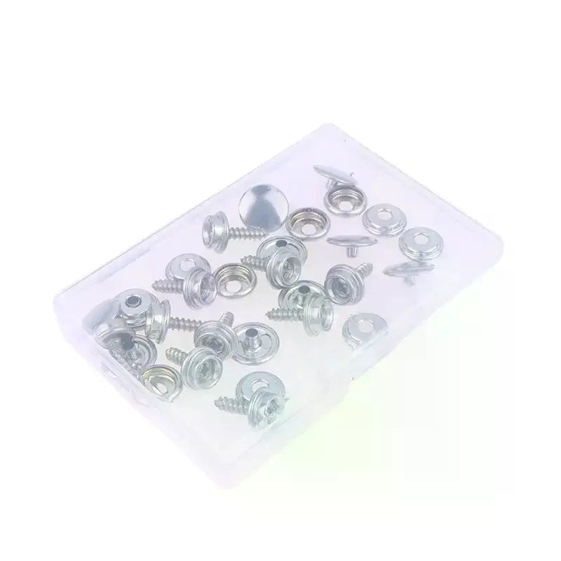Silver Metal Snap Fastener Screws Nails Set For Tent Boat Yacht Marine Canvas Cover Craft Bags Wallet Fasteners Parts Zpaxo