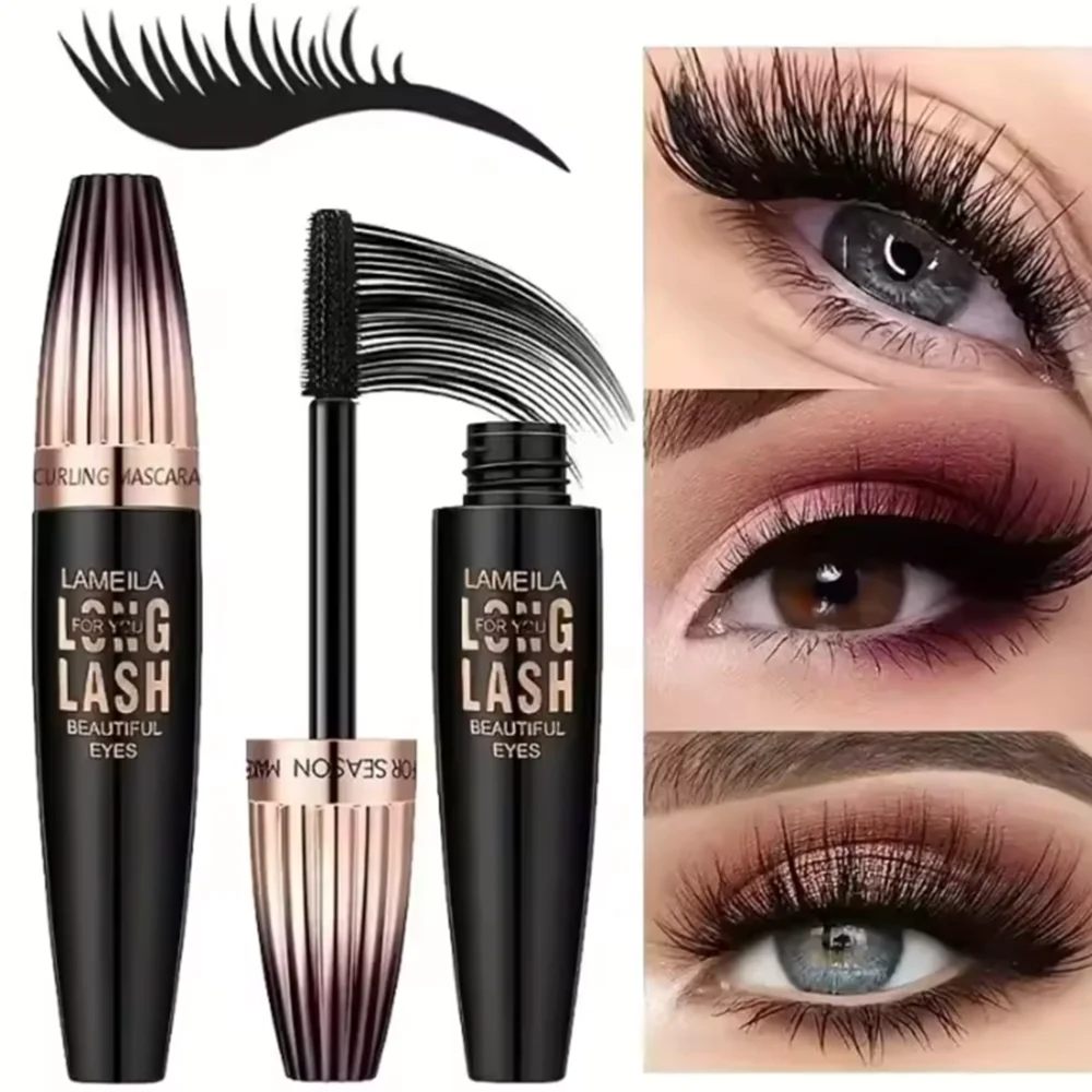 Black Mascara Thickening - Long-Lasting, Volumizing , Fiber Formula with 360° Spiral Brush Waterproof Liquid Fiber Mascara Zpaxo