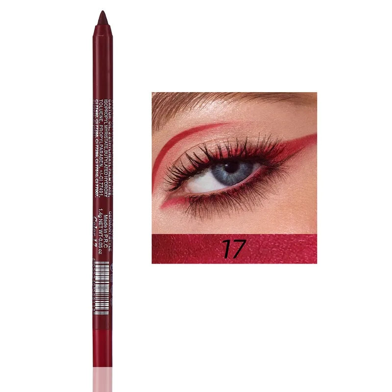 Waterproof Black Brown Eyeliner Gel Pencil Matte Smooth Eye Shadow Highlighter Pens Non-Smudge Easy Wear Eyeliner Pen Makeup Zpaxo 17