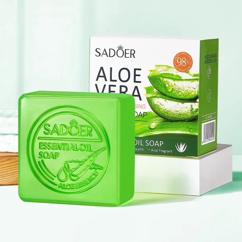 SADOER Aloe Vera Facial Soap – Moisturizing Oil Control Cleanser Facial Cleansing Soap Zpaxo