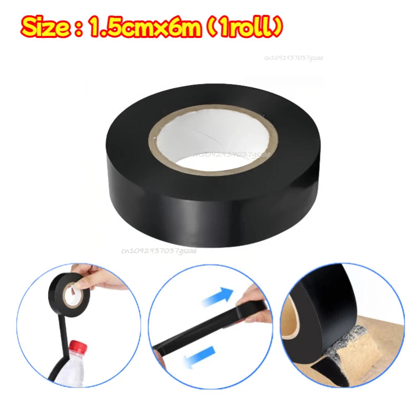 PVC Electrical Insulation Tape Flame Retardant Waterproof Strong Adhesive for Home Garden and Industrial Use Home Improvement Zpaxo BLACK 1 Rolls(6m)