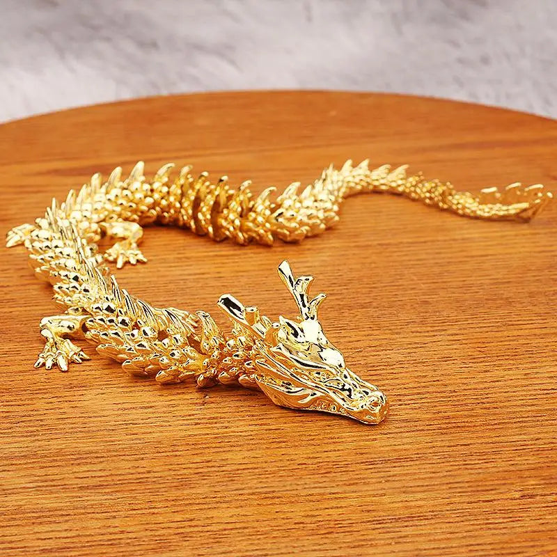 Alloy Five Claw Golden Dragon Ornaments Can Move Chinese Loong Zpaxo
