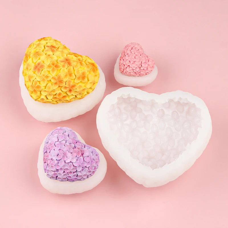 3D Heart Silicone Candle Mold for Valentine's Day Knitting Heart Flower Aromatherapy Soap Plaster Craft Gift Chocolate Cake Mold Zpaxo