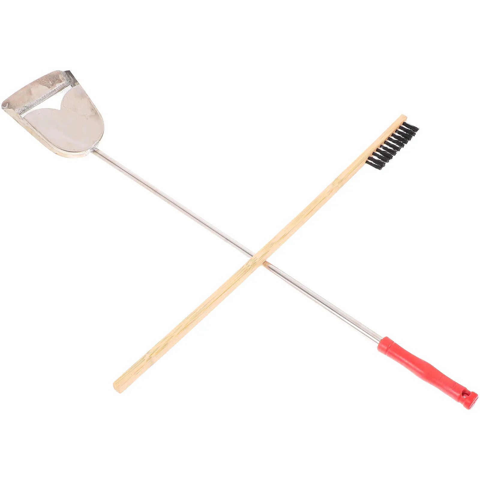 Bird Cage Cleaning Brush Wood Stainless Steel Droppings Shovel