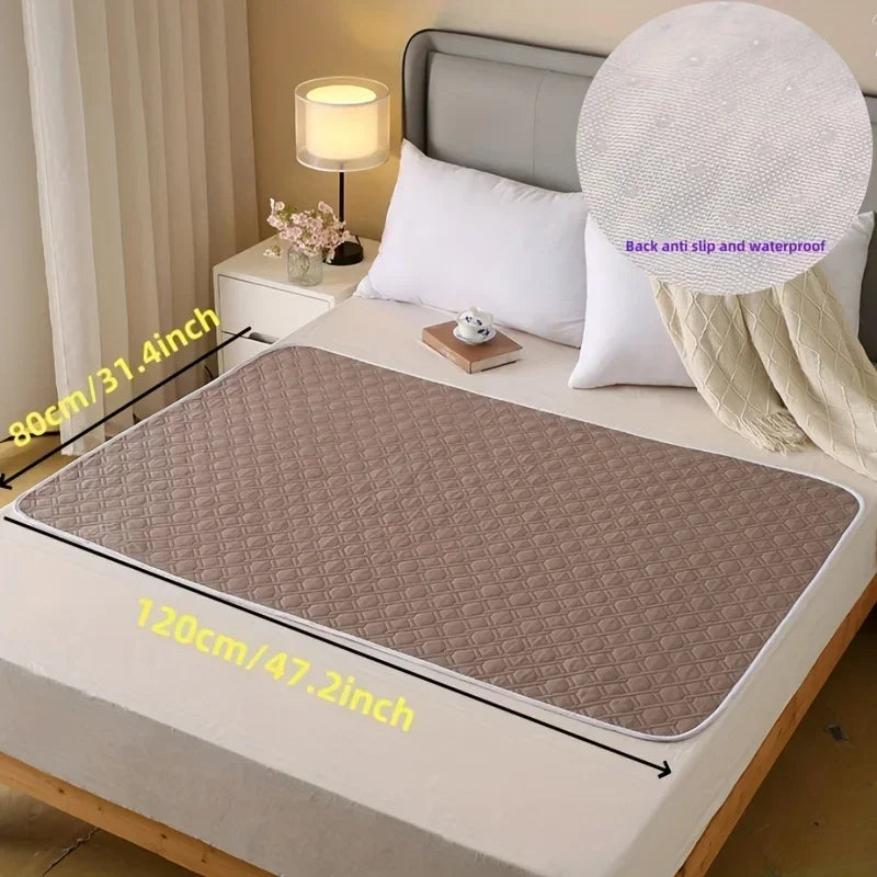 Washable Incontinence Pads for Elderly & Pets - Leak-Proof Bed Care Mats, Ideal for Menstruation & Home Use, Multiple Sizes Zpaxo brown-80x120cm