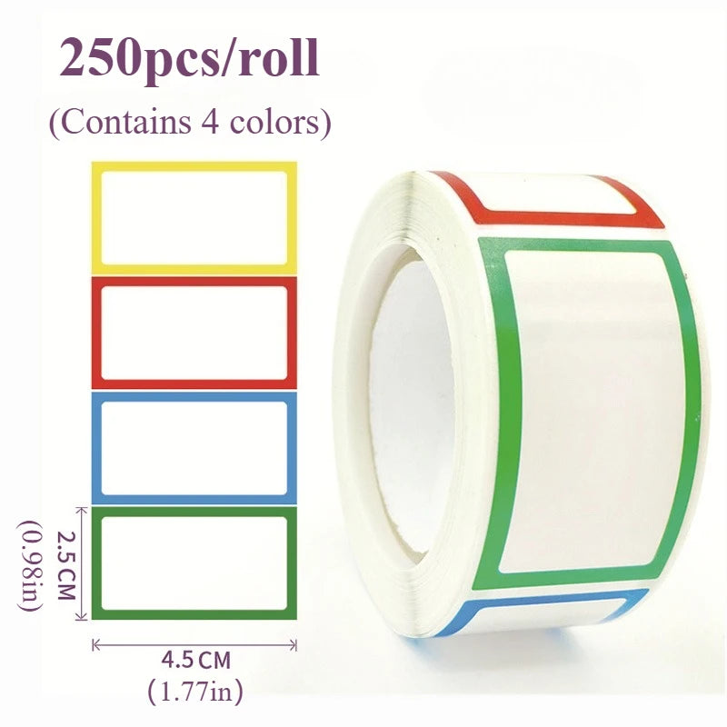 Waterproof Colored Labels Stickers Color-Coding Removable Labels Solid Colors Tags for Inventory Address File Classification Zpaxo 250 Pcs