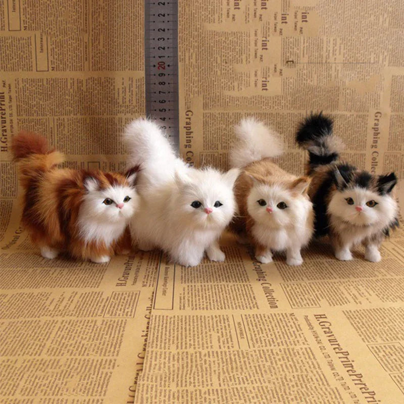 Cute Simulation Cat Plush Toys Soft Stuffed Kitten Model Fake Realist
