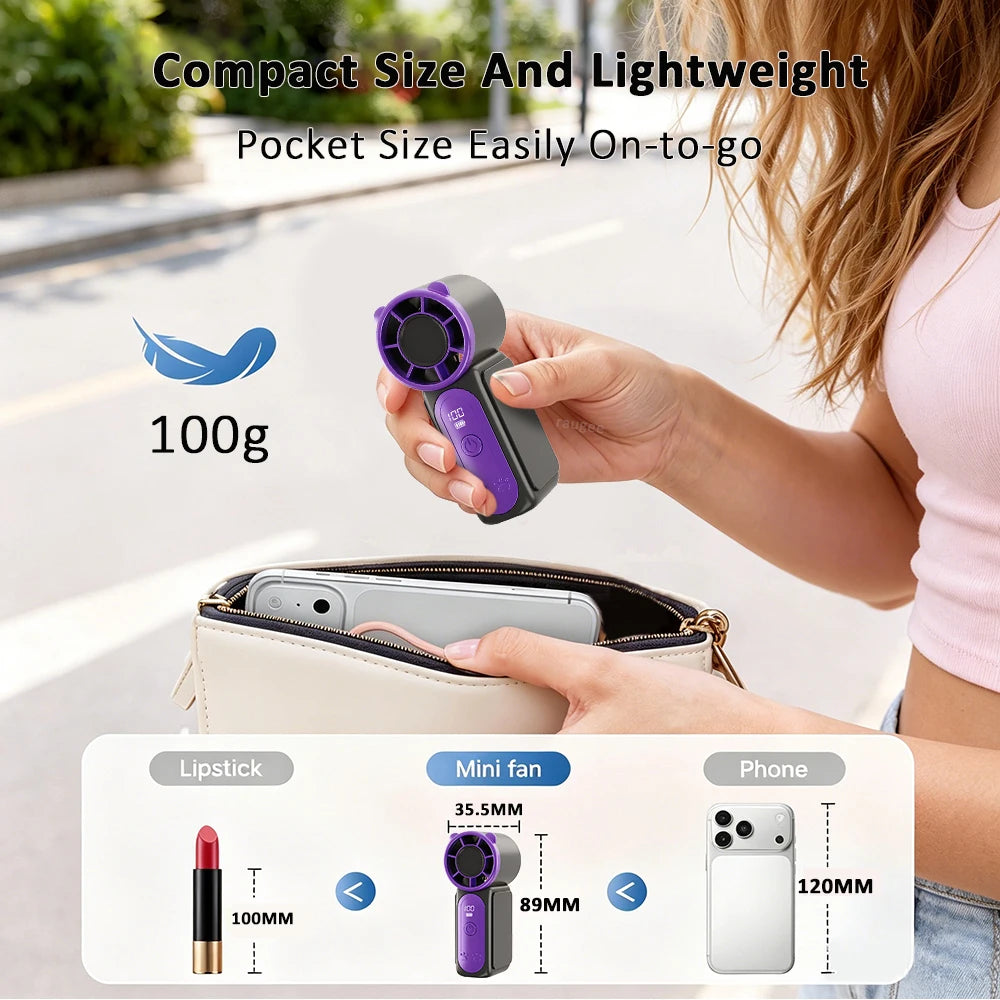 Mini Portable Handheld Fan USB Pocket Small Rechargeable Personal