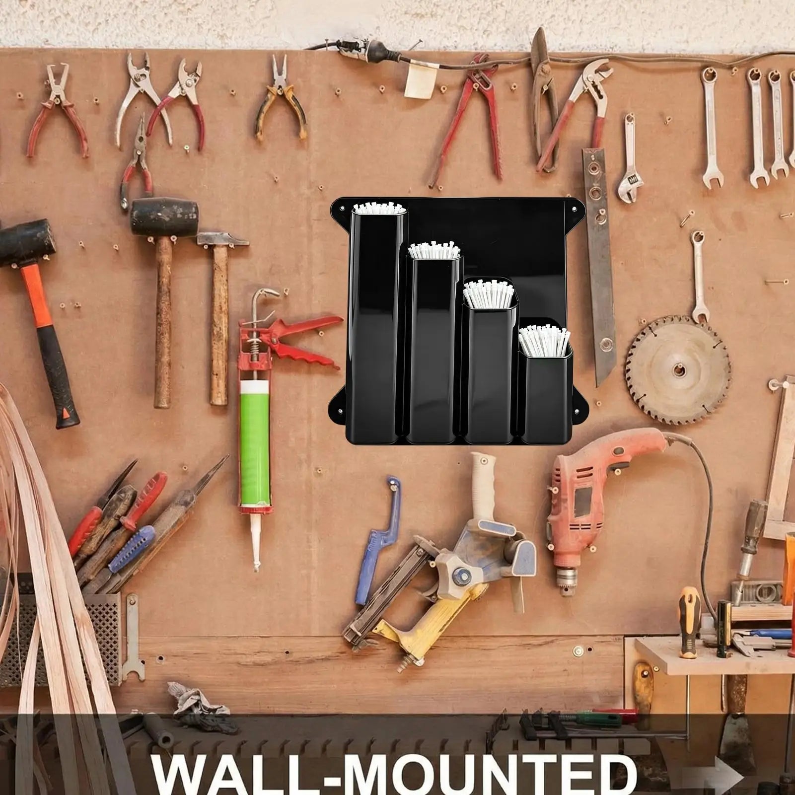 Cable Tie Organizer 4 Pockets Aluminum Wall Mounted Universal Zip