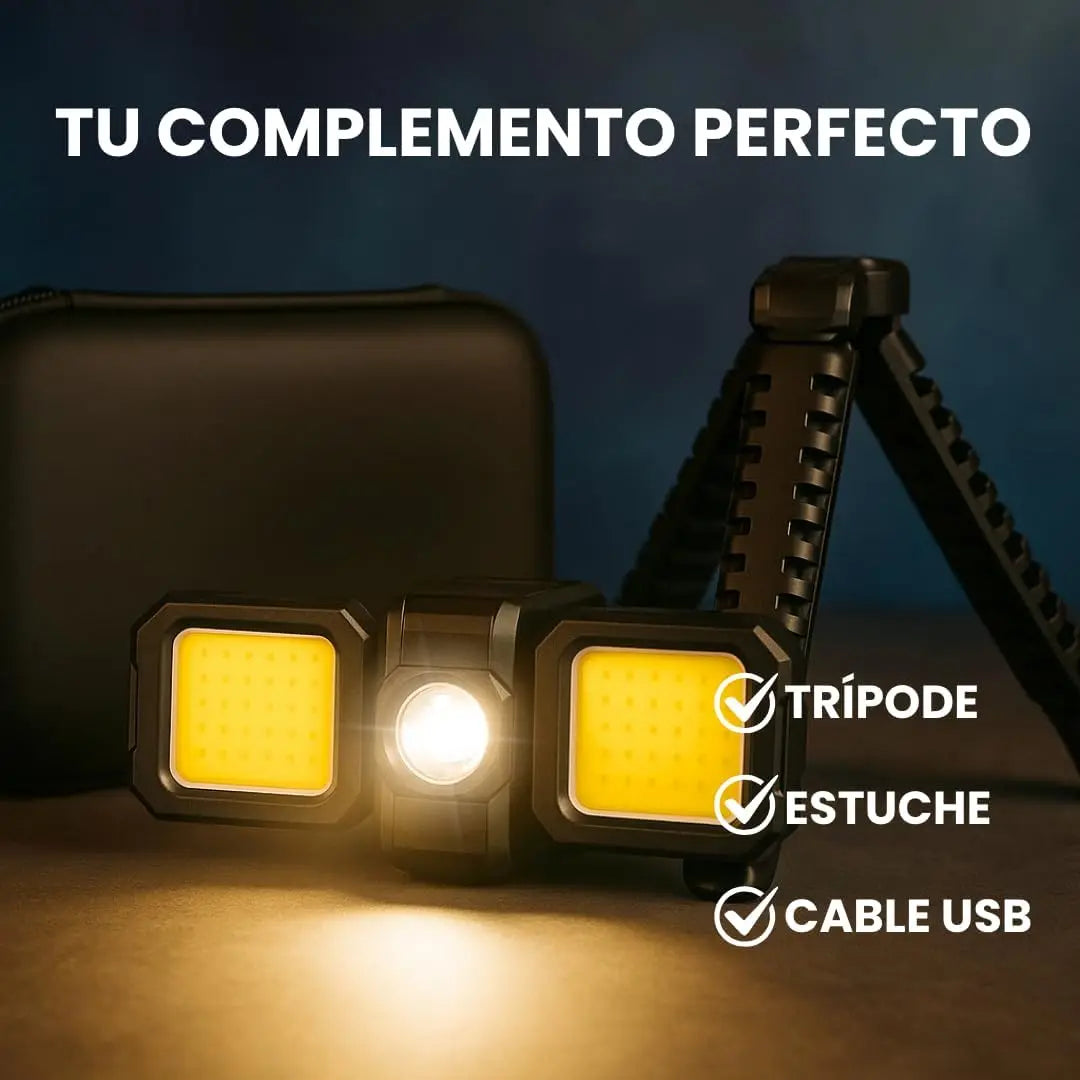 Mini COB Keychain Flashlight – USB Rechargeable, 90° Foldable