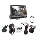 Three Lenses Car Driving Tachograph Front Rear Inside Night Vision HD Zpaxo Black