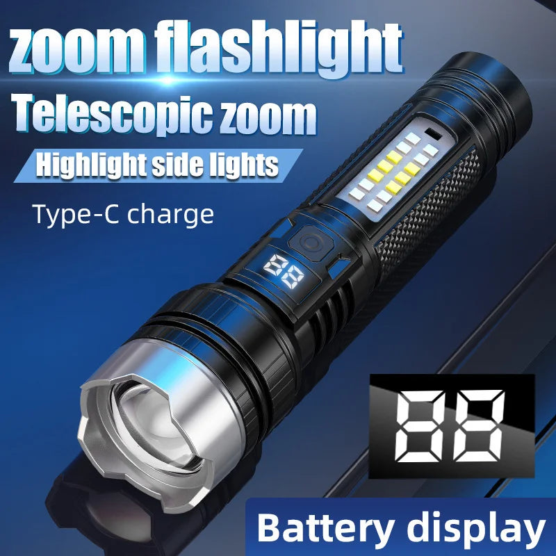 POCKETMAN 3800 Lumen LED Flashlight – 5 Modes USB Rechargeable