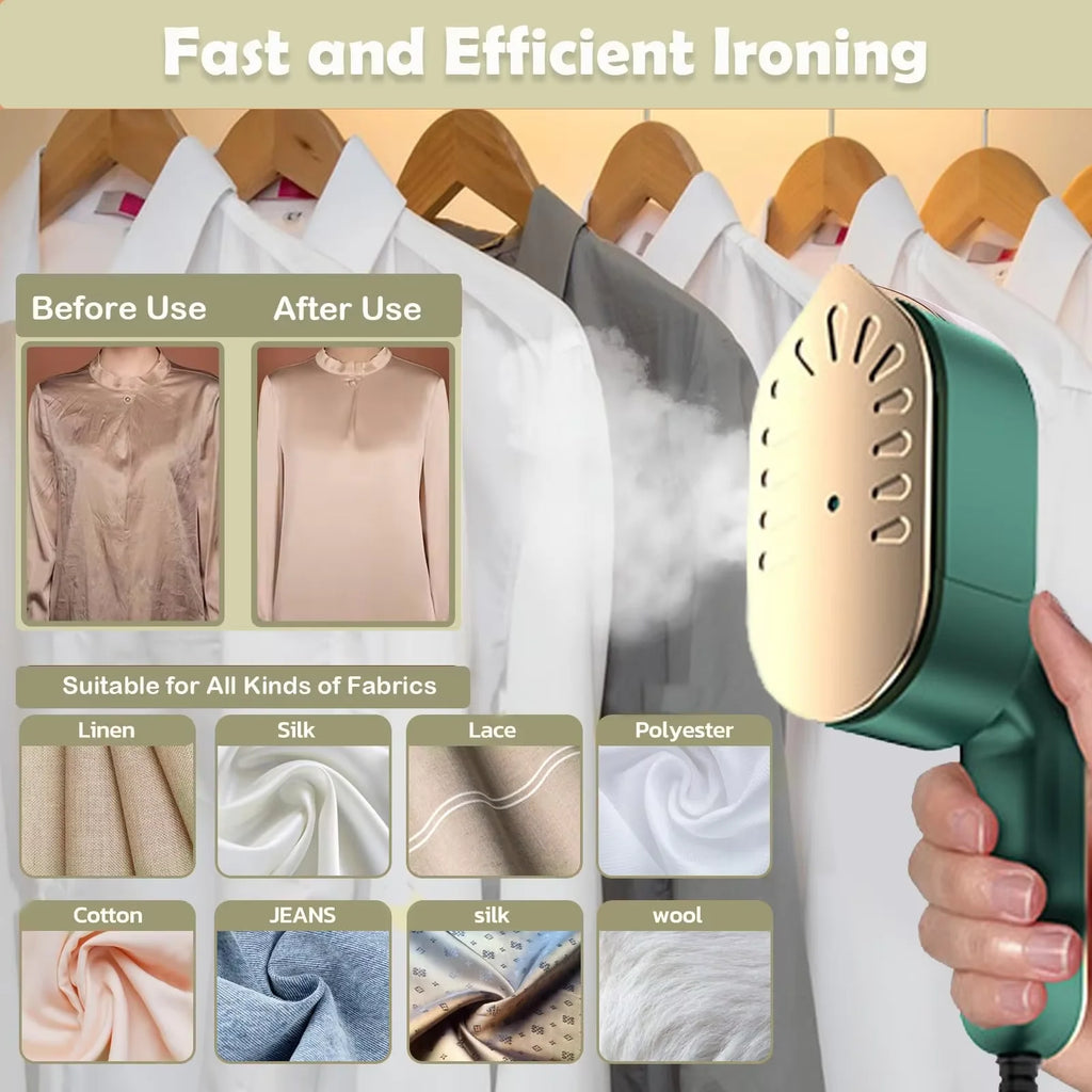Portable Handheld Mini Garment Steamer Electric Foldable Steam Iron for Clothes Home Travel Wet/Dry Ironing Machine Zpaxo