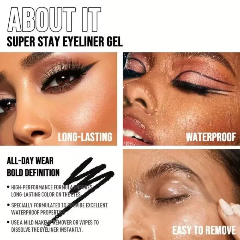 1- Silky Black Eyeliner Pencil Smooth Waterproof Sweatproof