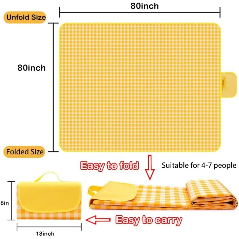 Picnic Blanket Oversized Foldable Beach Mat Quick Drying Outdoor