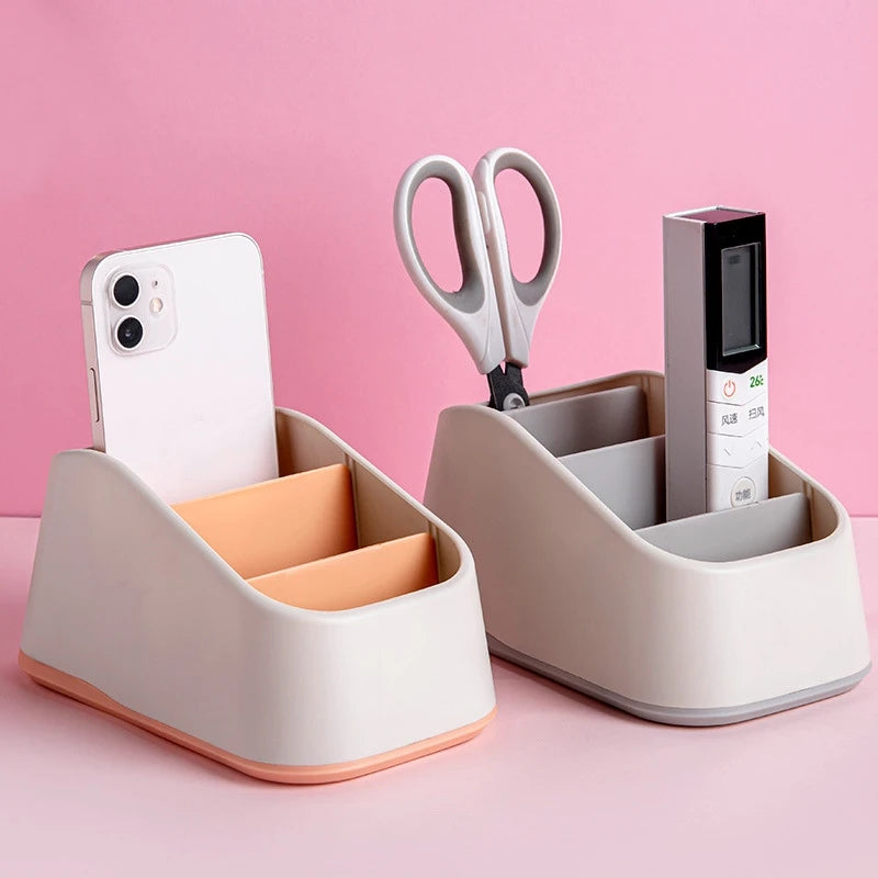 4-Slot Desktop Remote Control & Phone Organizer Box Desktop Storage Organizer Zpaxo