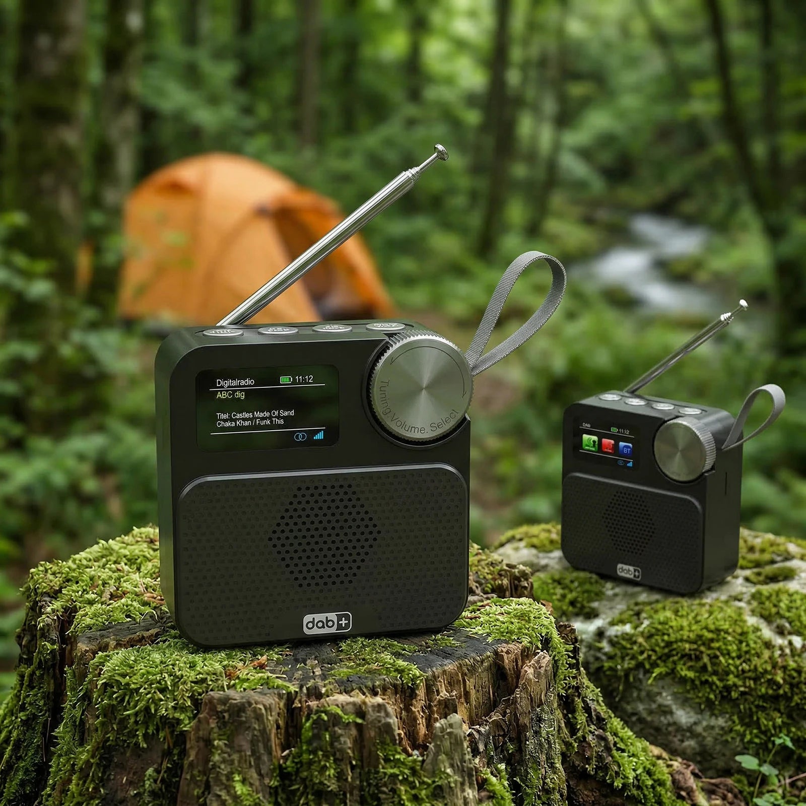 BT Portable FM Radio Rechargeable Speaker Built-in Battery Small