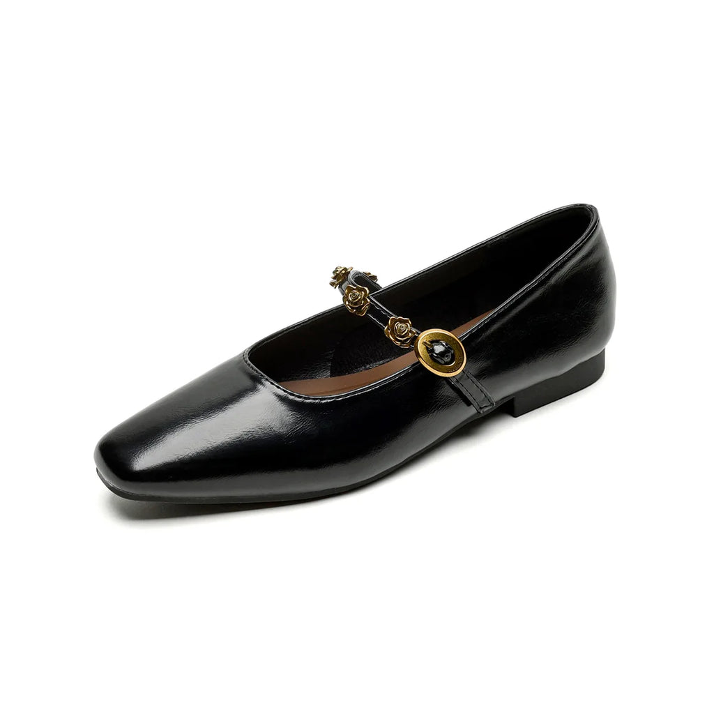 Flat Shoes for Women Spring and Autumn Retro Mary Jane Shoes Black Plus Size Women's Shoes Ladies Loafers Women Zapatos Mujer Zpaxo Black 39