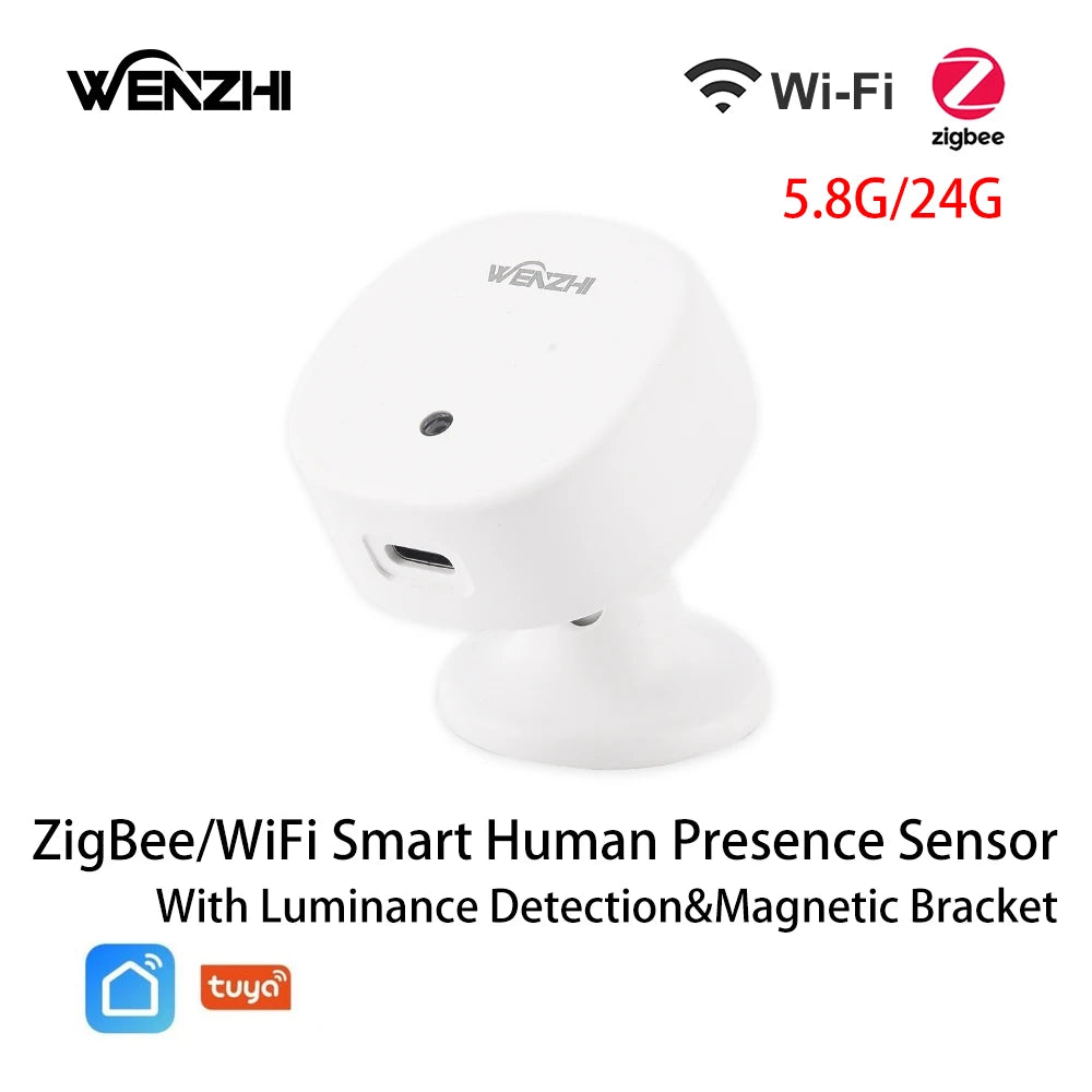 ZigBee/WiFi MmWave Human Presence Sensor Radar Movement Body Motion Detection With illuminance Tuya Smart Life Home Assistant Zpaxo